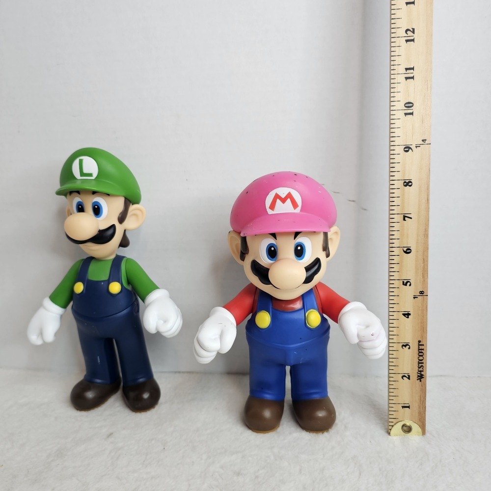 Nintendo Super Mario Luigi 9" Vinyl Figure Lot 2006 2007 Banpresto Official Vtg